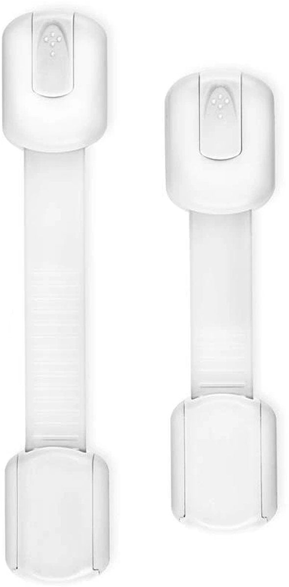 SIPO Strap Lock 6-teilig – Verstellbarer Sicherheitsschloss für Schubladen und Schränke – Selbstklebende Möbelsicherung für Kinder – Schrankschlösser –