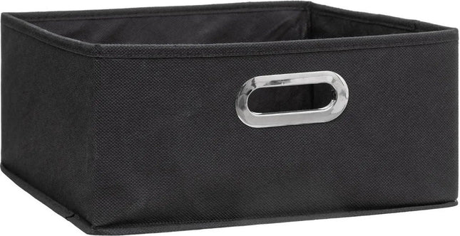 5Five Aufbewahrungskorb/Schrankkorb – Dunkelgrau – Leinen – 14 Liter – 31 x 31 x 15 cm – Aufbewahrungsbox – Regalkörbe