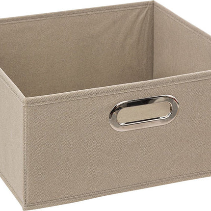 5Five Aufbewahrungskorb Leinen beige – 31 x 31 x 15 cm (M) – Faltbar