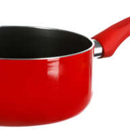 Steelpan/sauspan - Inductie - aluminium - rood/zwart - D18 cm