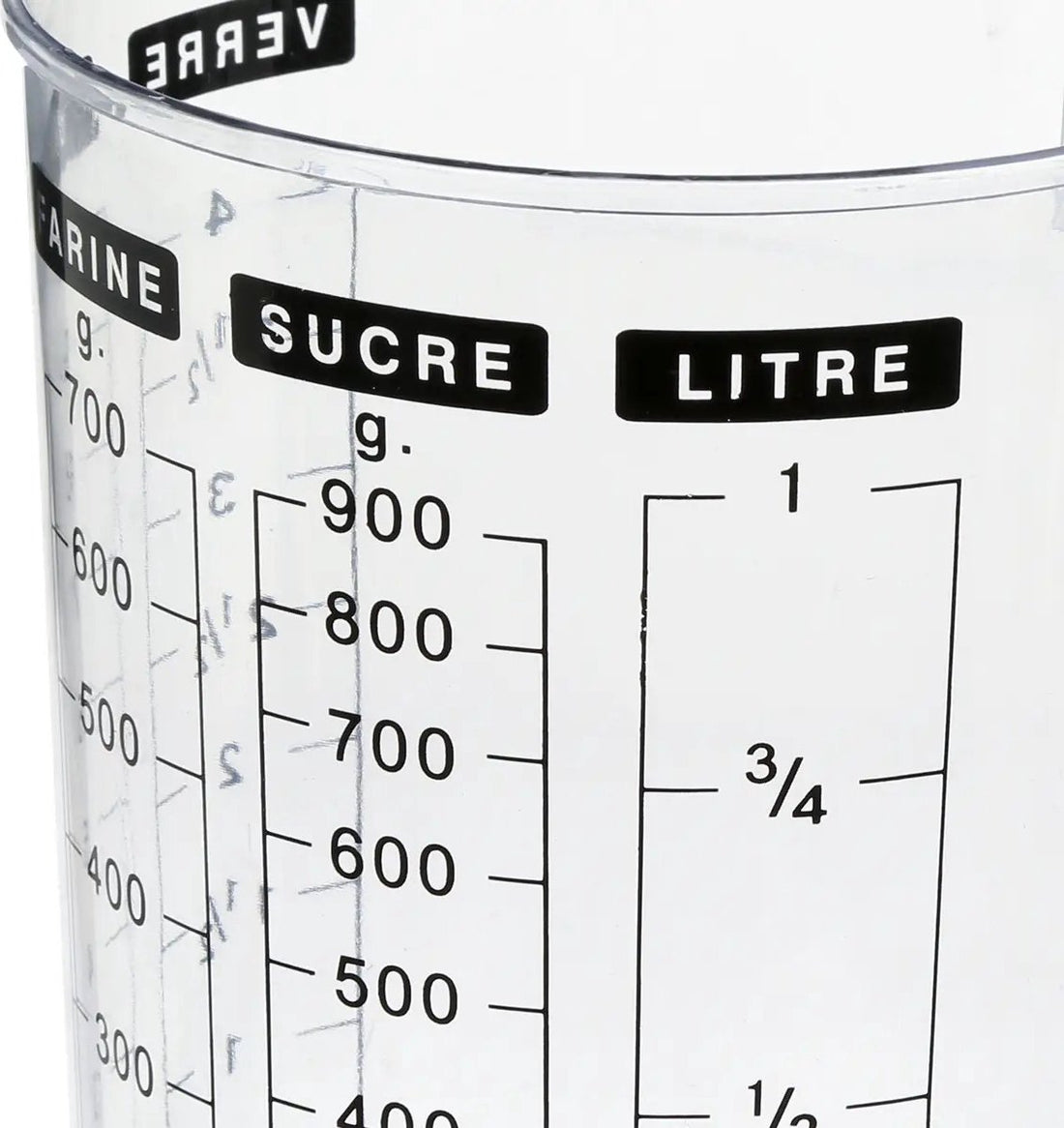 5Five dubbele maatbeker/mengbeker 1000 ml – transparant kunststof – foto 4