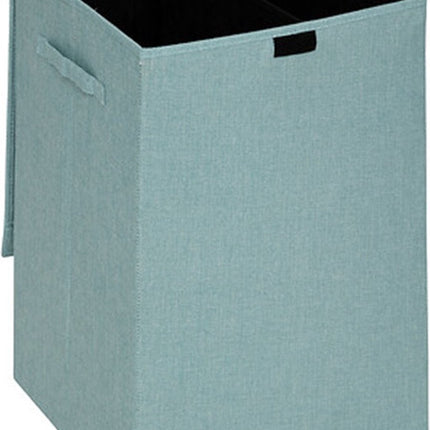 5Five Eureka Sortier-Wäschekorb - 74 Liter - Hellblau - 37 x 37 x 60 cm - MDF/Polyestergewebe - mit Klappdeckel