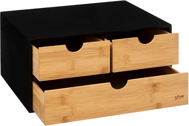 5Five kantoor organizer ladeblok - 3 lades - 32 x 25 x 16 cm - hout