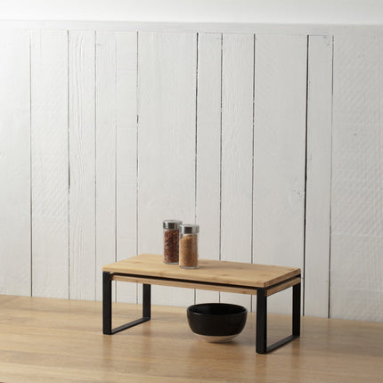 Keukenrek/opbergrek/aanrecht organizer  - zwart/bruin - 51 x 18 x 15 cm