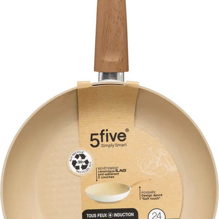 5Five Bratpfanne Harmony - Alle Herdarten - Beige - Ø 24 cm - Bakelitgriff - Aluminium