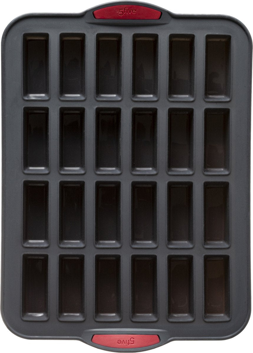 5Five Moule de cuisson pour mini-gâteaux – 33 x 23 cm – pour 24 pièces – Silicone/fer