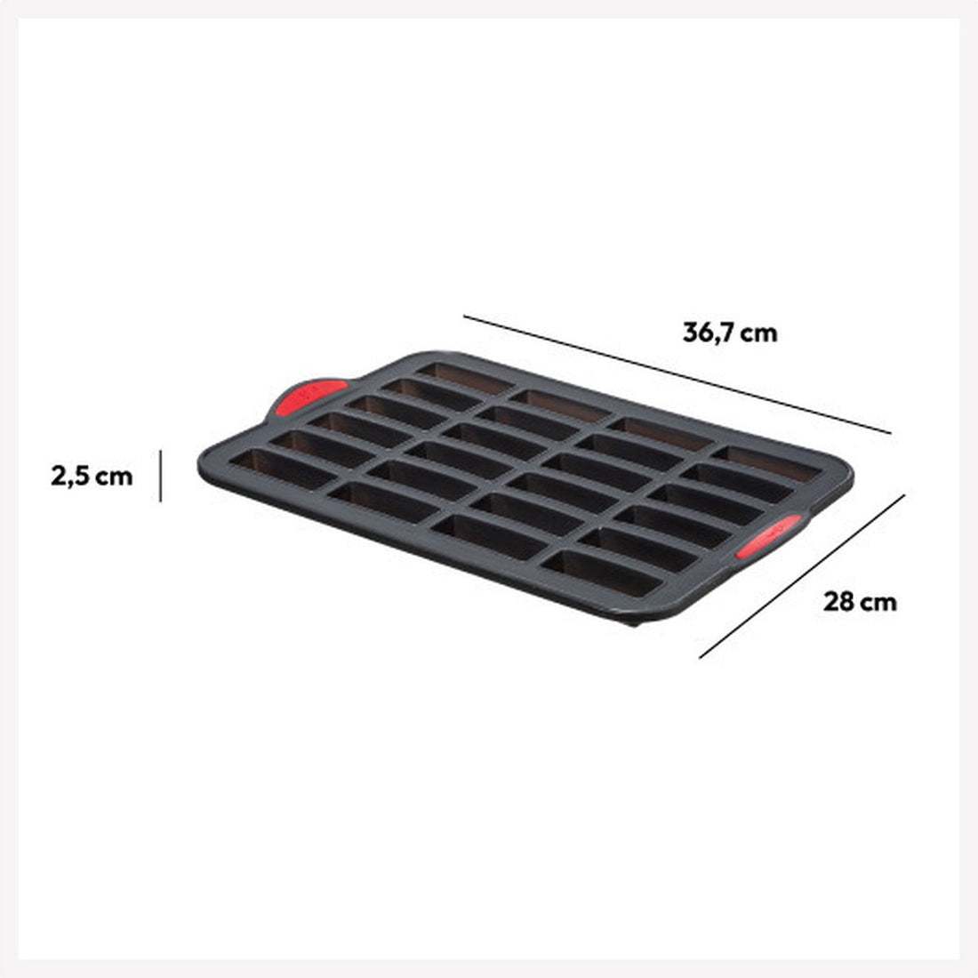 5Five Moule de cuisson pour mini-gâteaux – 33 x 23 cm – pour 24 pièces – Silicone/fer