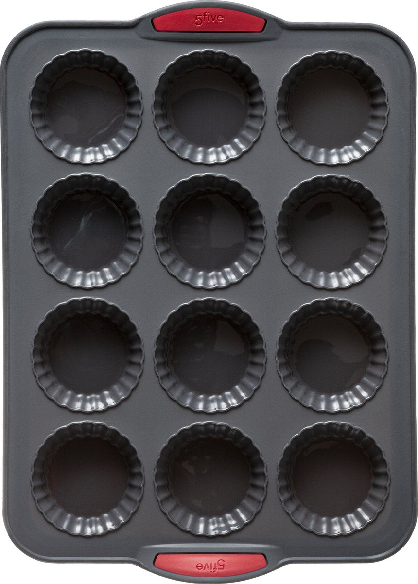 5Five siliconen muffinvorm voor 12 muffins of cupcakes – 33 x 23 cm, zwart – foto 3