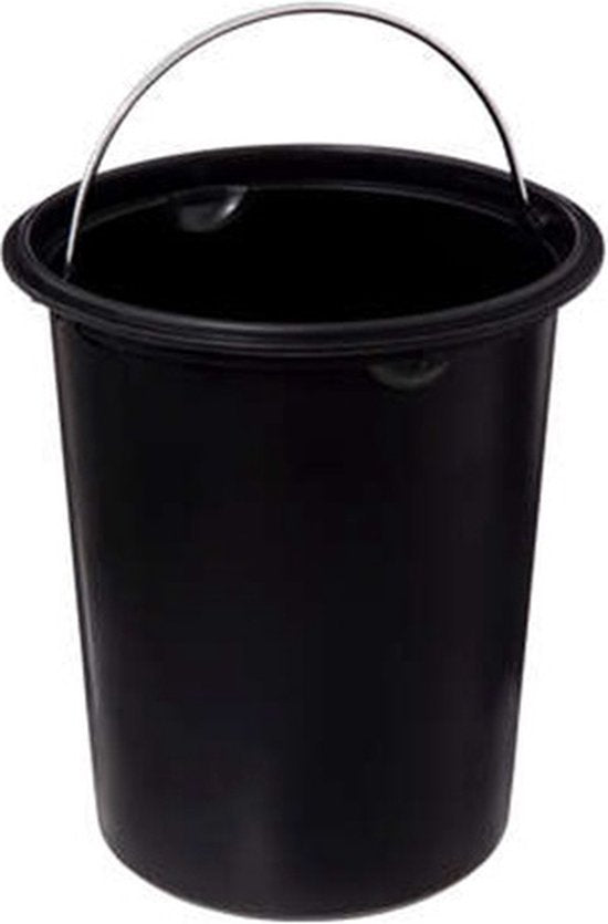 5Five Hapache Treteimer aus Metall mit Soft-Close und Bambusdeckel - 3L - Schwarz Multi