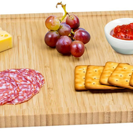 5Five Servierplatte für Häppchen/Fingerfood - 30 x 30 cm - Bambusholz - Anrichteplatte - Tapasplatte