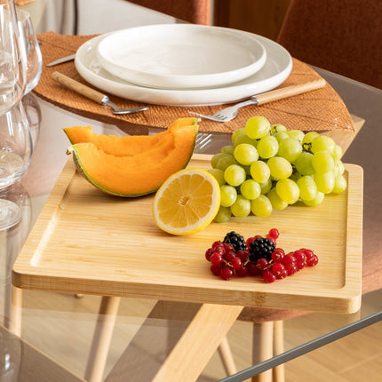 5Five Servierplatte für Häppchen/Fingerfood - 30 x 30 cm - Bambusholz - Anrichteplatte - Tapasplatte