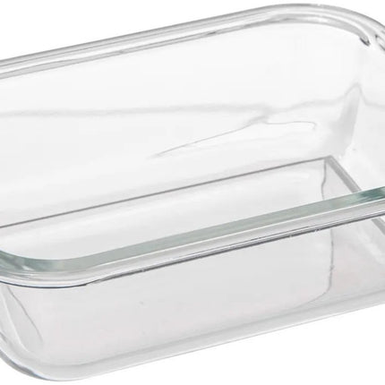 5Five Vershoudbakje met deksel - glas - luchtdicht - met clips - 19 x 14 x 7 cm - 500 ml - zwart/transparant