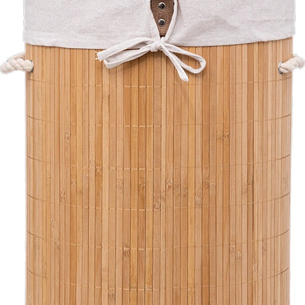 Wäschekorb aus Bambus - 48 Liter - 35 x 50 cm - mit Deckel