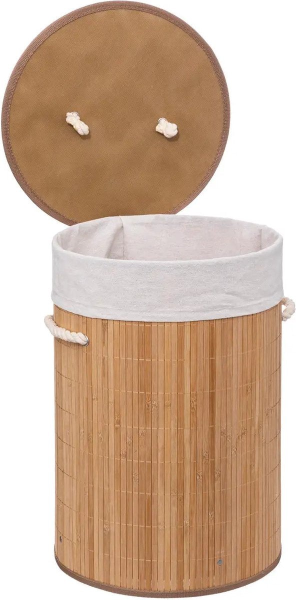 5Five wasmand van bamboe met deksel – opvouwbaar, 48 liter, 35 x 35 x 50 cm – foto 2