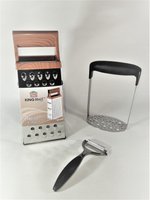 KINGHOFF SET - Kartoffelstampfer, Reibe, Sparschäler