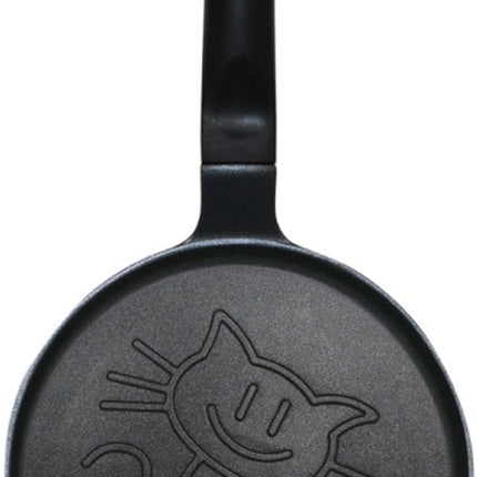 Klausberg KB-7973 Pfannkuchenpfanne - Katzenmotiv - Ø18 cm - Schwarze Antihaftbeschichtung - Für alle Herdarten inkl. Induktion geeignet - Katzenfigur -