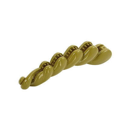 Groene Haarclip in Vlechtdesign – Trendy Accessoire – 12 cm – PC Materiaal