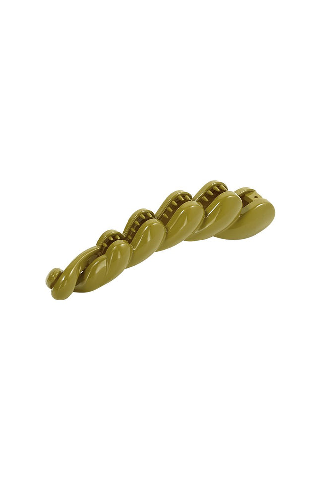 Groene Haarclip in Vlechtdesign – Trendy Accessoire – 12 cm – PC Materiaal