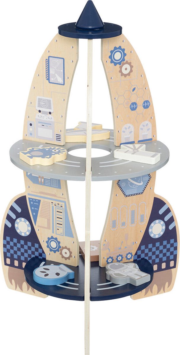 Atmosphera Kids Weltraumrakete Holzspielzeug - 42x42x60cm - Multi