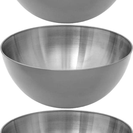 Secret de Gourmet - 3x - Salatschüssel/Servierschale - Edelstahl - D29/H13 cm