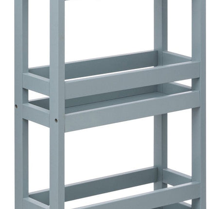 5Five Keuken of badkamer trolley 3-laags - ijsblauw - D15 x B40 x H75 cm - mdf hout - met wielen