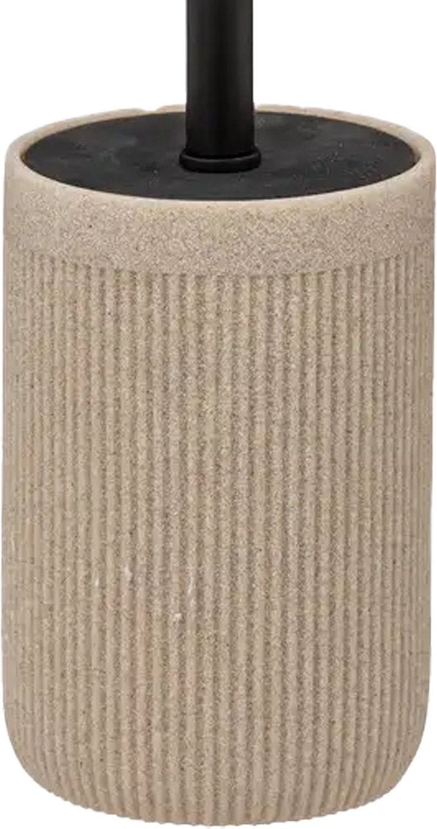 5Five Toilettenbürste im Halter Onyx – Beige/Schwarz – Polystone – 40 x 9 cm