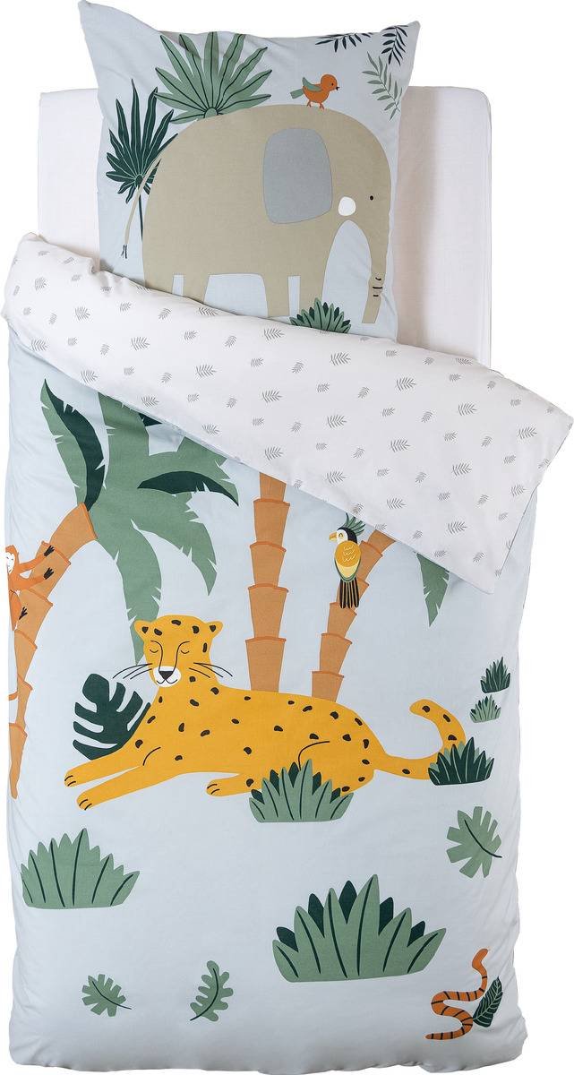 Atmosphera Kids Parure de lit 1 housse de couette 140x200cm et 1 taie d'oreiller 65x65cm Jungle