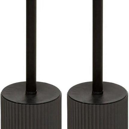 5Five WC-/Toilettenbürste mit Halter Schwarz Polyresin/Stein 40 cm – 2er-Set
