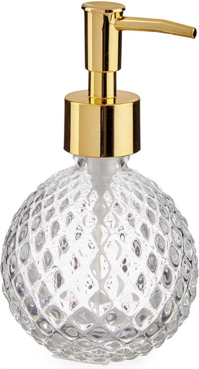 Distributeur de savon/dispenseur de savon en verre transparent rond 200 ml - Distributeur de savon salle de bain/cuisine