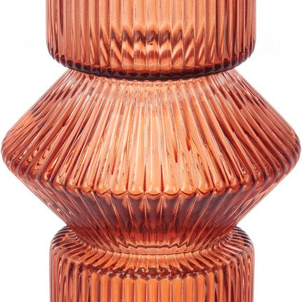 Vase aus geripptem Glas, 9,5 x 16,5 cm