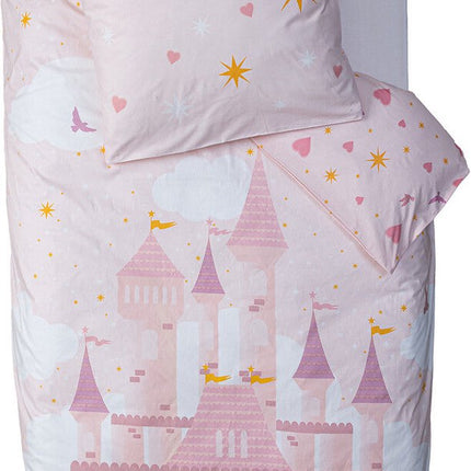 Atmosphera Kids Bettwäsche-Set mit 1 Kissenbezug 140x200cm/65x65cm Schloss