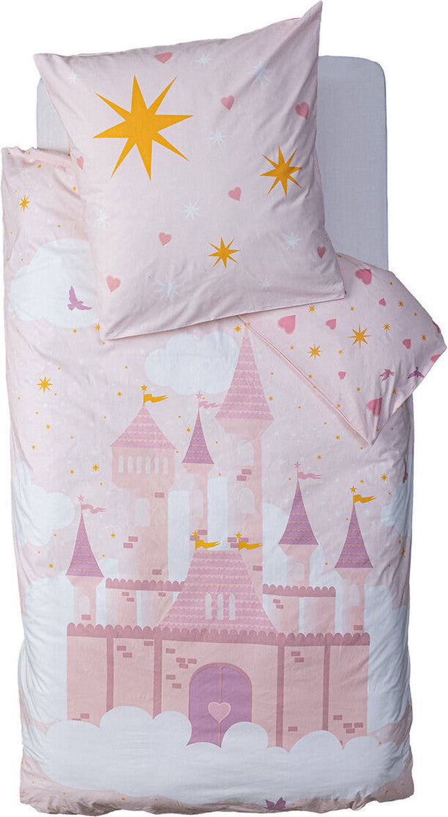 Atmosphera Kids Bettwäsche-Set mit 1 Kissenbezug 140x200cm/65x65cm Schloss