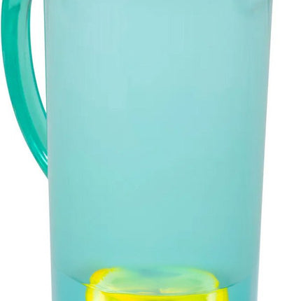 5Five Sapkan/schenkkan karaf - blauw - met deksel - 1950 ml - kunststof - Limonade/water