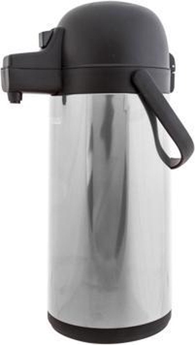 Thermos carafe isotherme à pompe avec bouton-poussoir - 1,9 litre - Argenté
