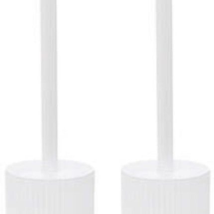 5Five WC-/Toilettenbürste mit Halter weiß Polyresin/Stein 40 cm - 2er Set