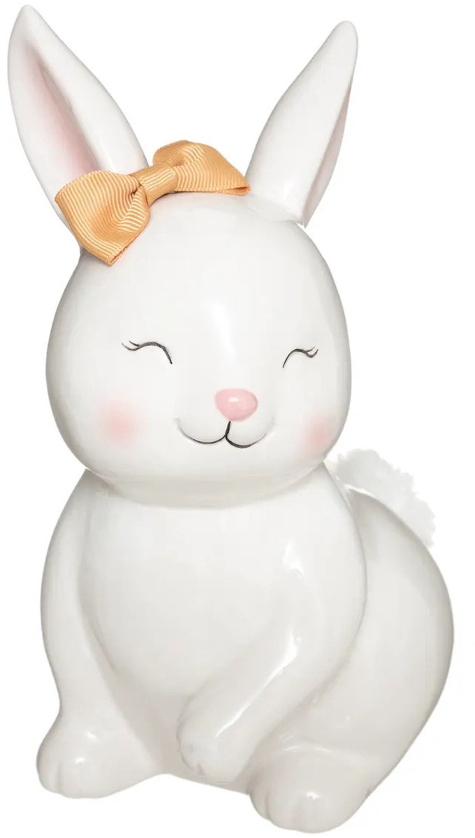 Atmosphera Children's Piggy Bank - bunny - ceramic - white - 14 x 22 cm - with stopper