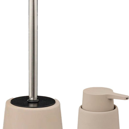 5Five Badaccessoires-Set – beige – Seifenspender und WC-Bürste