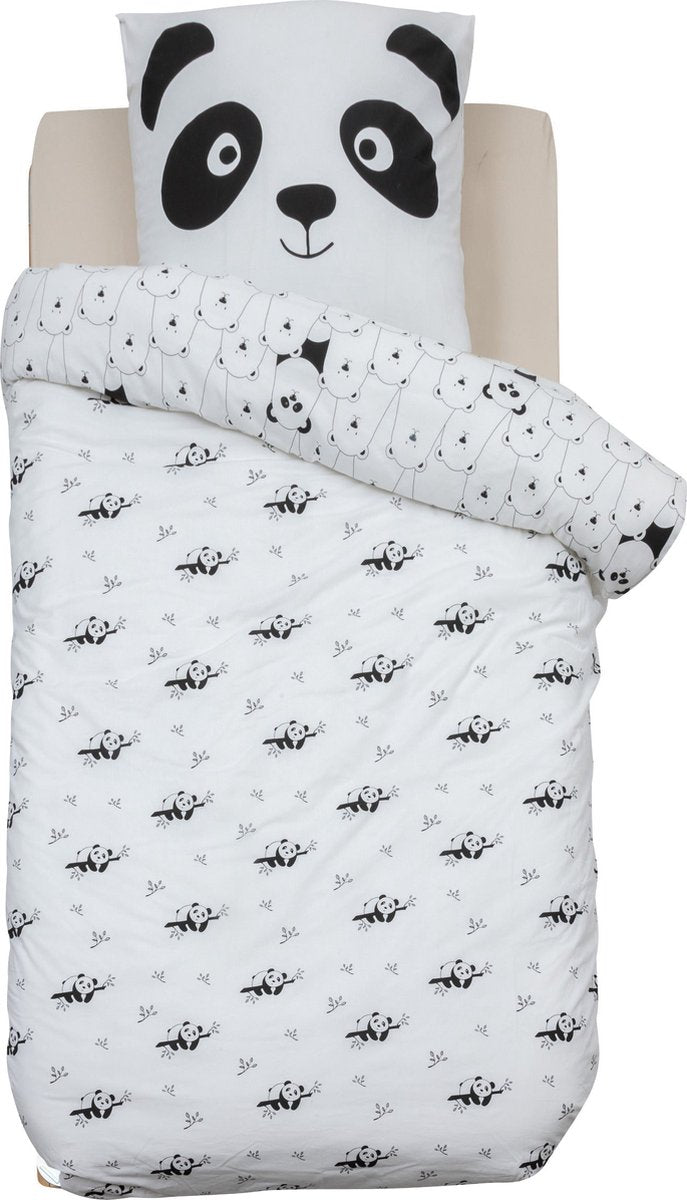 Housse de couette Atmosphera Kids Panda avec 1 taie d'oreiller 140x200cm/65x65cm - Noir/Blanc