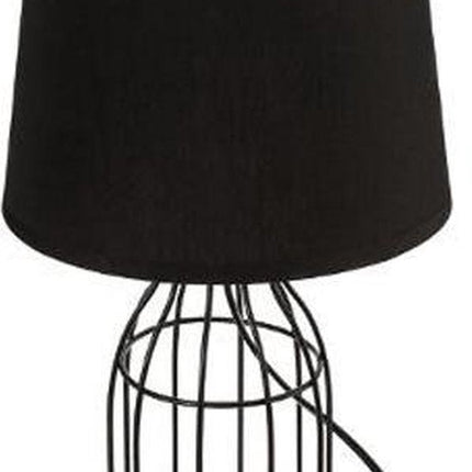 Atmosphera Créateur d'intérieur® Lampe Drahtgestell schwarz mit Stoff-Lampenschirm schwarz