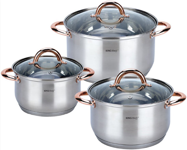 6-teiliges Topfset - Kochtöpfe - 16-18-20 cm - mit Deckel