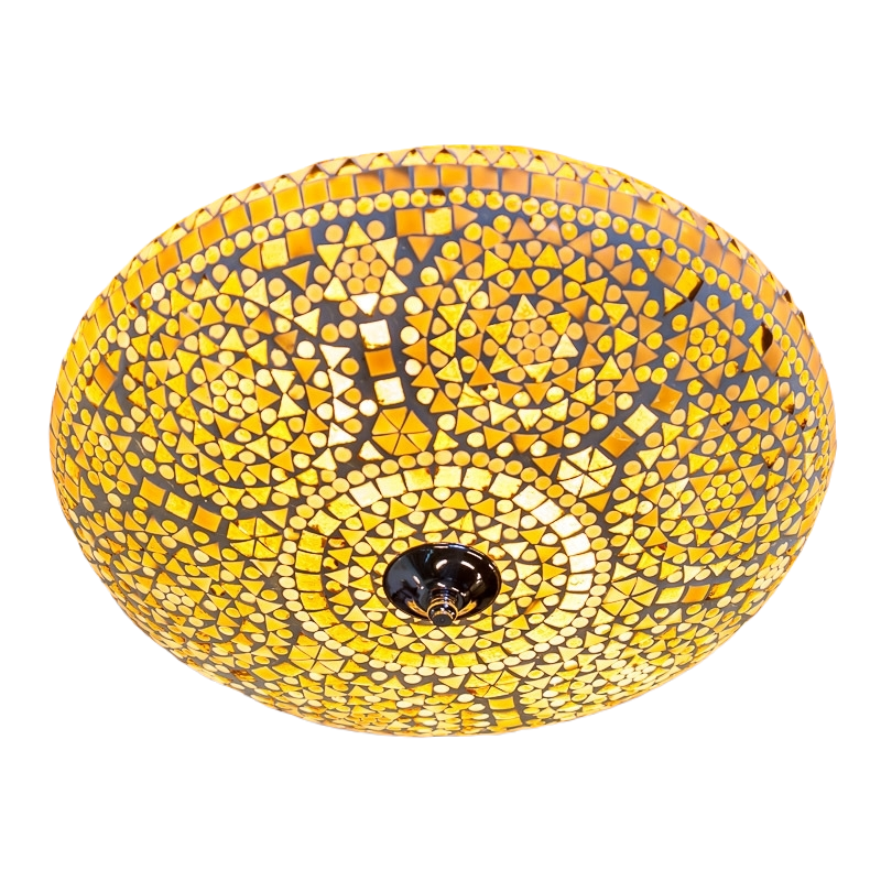 Plafonnier oriental teintes brun-beige Ø 38 cm
