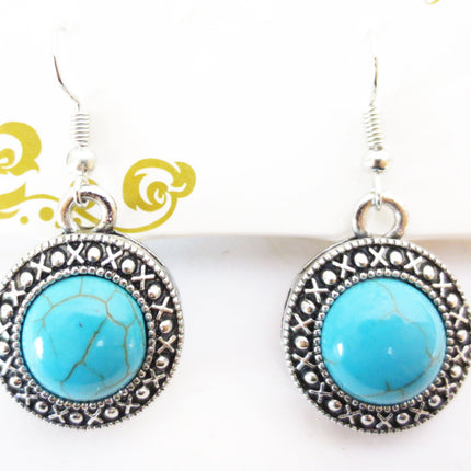 Turquoise set ketting en oorbellen