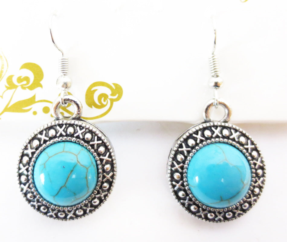 Turquoise necklace and earring set