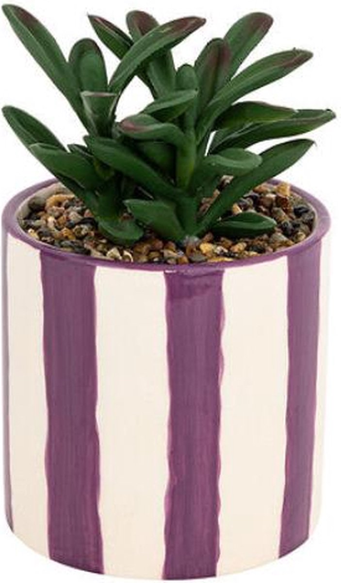 Plante artificielle Atmosphera pot en céramique - Ø10xH17 cm - Violet