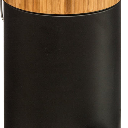 5Five - Prullenbak/pedaalemmer zwart metaal 3 liter - 17 x 25 cm - Voor badkamer en toilet