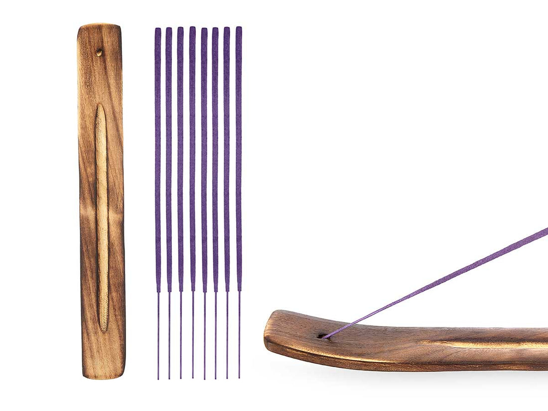 Ensemble de 50 bâtonnets diffuseurs de parfum à la lavande avec support en bois