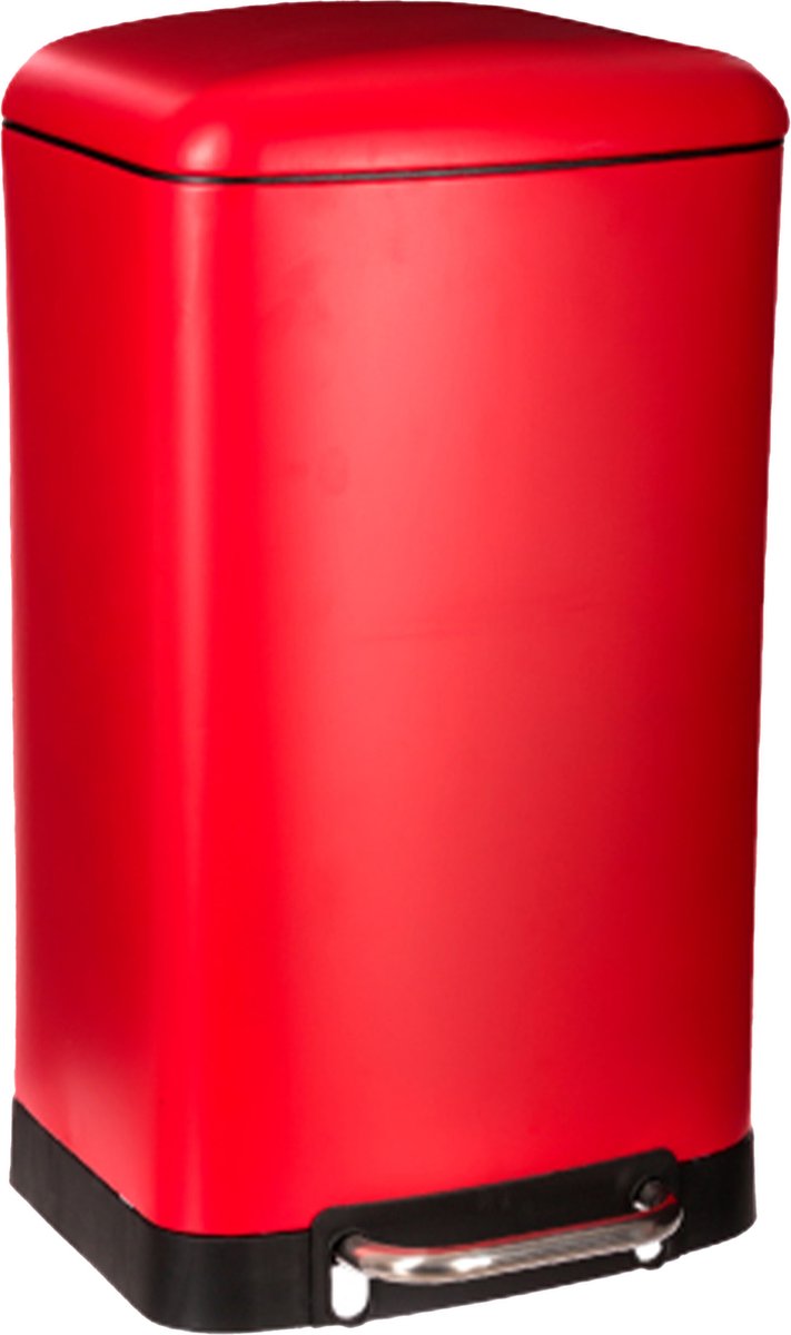 5Five Poubelle à pédale - rouge - 30 L - 34 x 32 x 61 cm