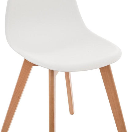 Atmosphera Kids Scandinavische kinderstoel wit met houten poten - 34x30x58cm - Basic kinderstoel