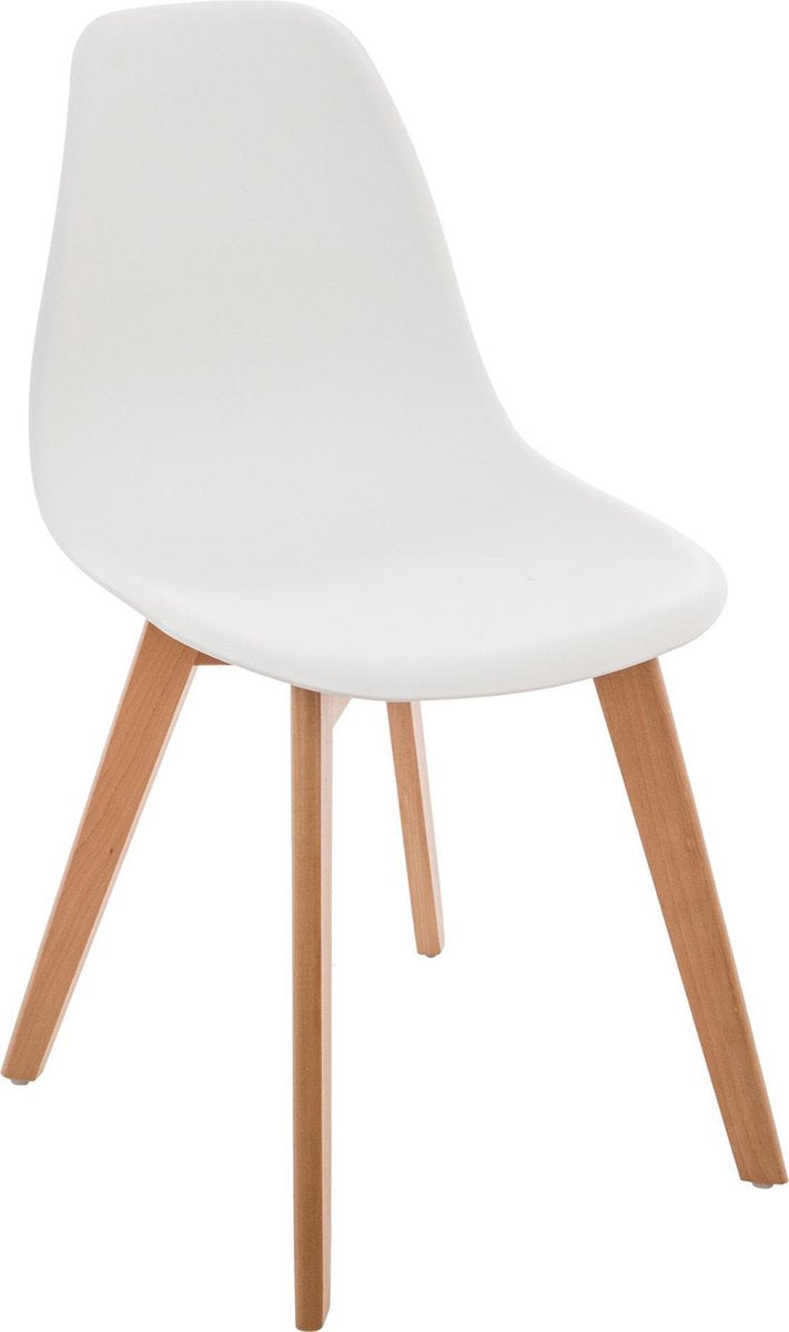 Chaise enfant scandinave Atmosphera Kids blanc avec pieds en bois - 34x30x58cm - Chaise enfant basique