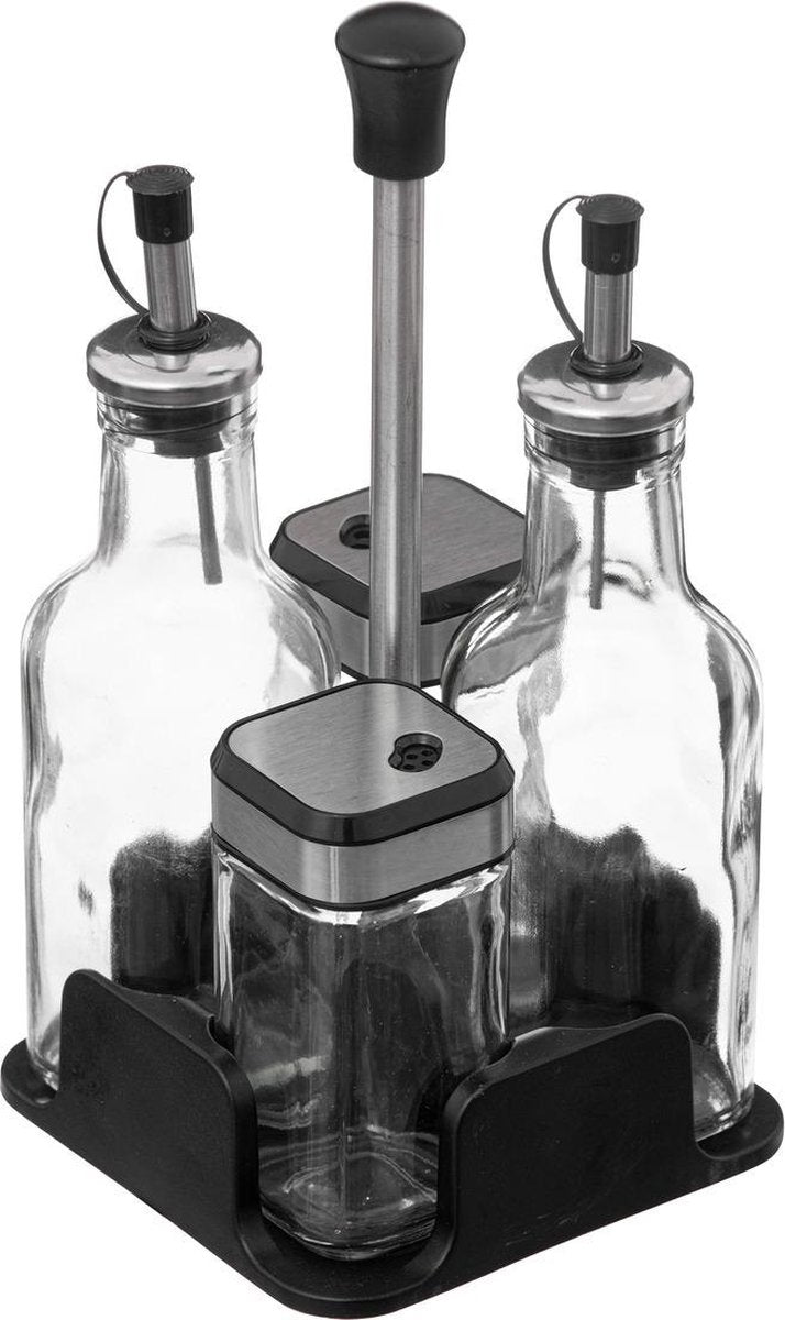 Glass spice set 4 pieces - Black